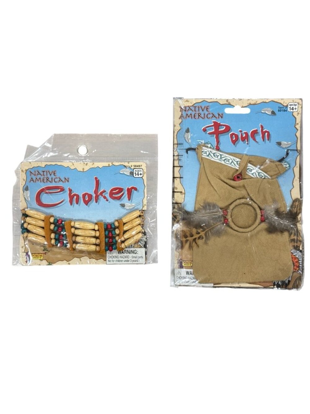 Native American Style Pouch & Choker Costume Accessories Set For Ages 14+